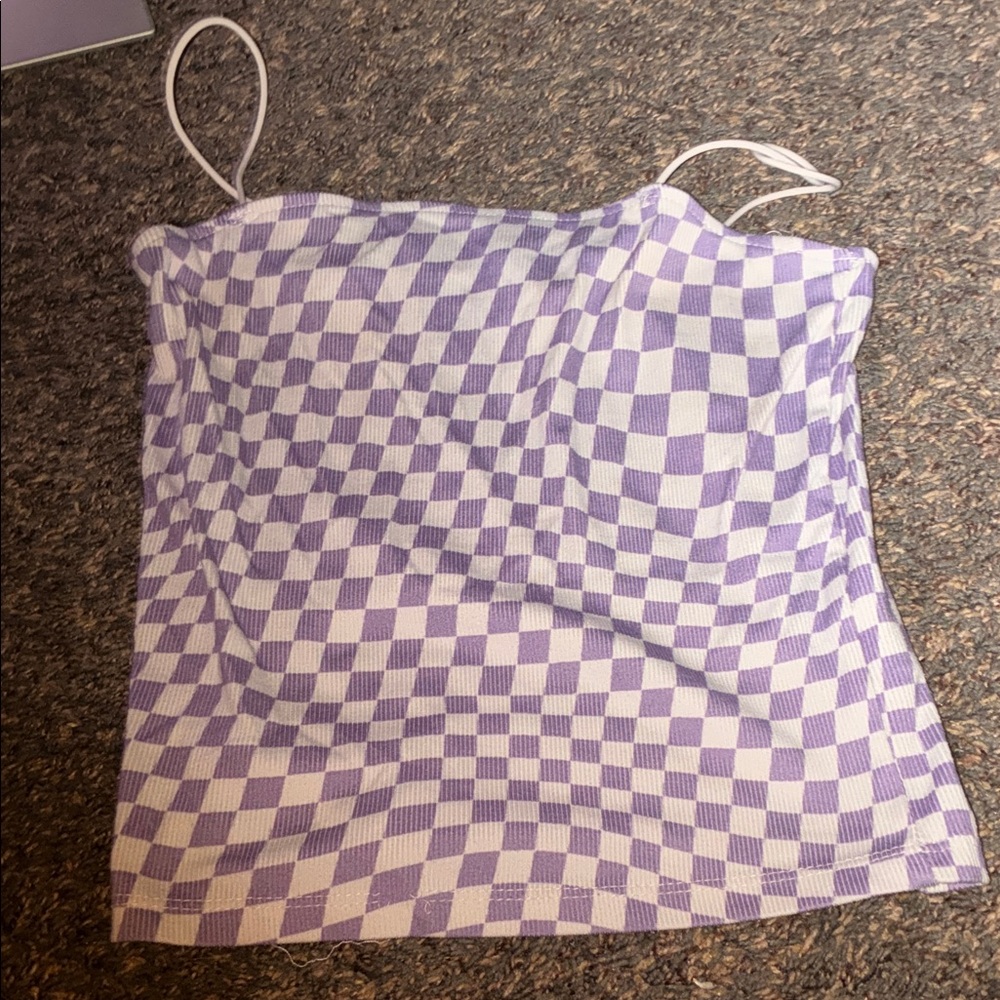 Purple and White Checkered Camisole